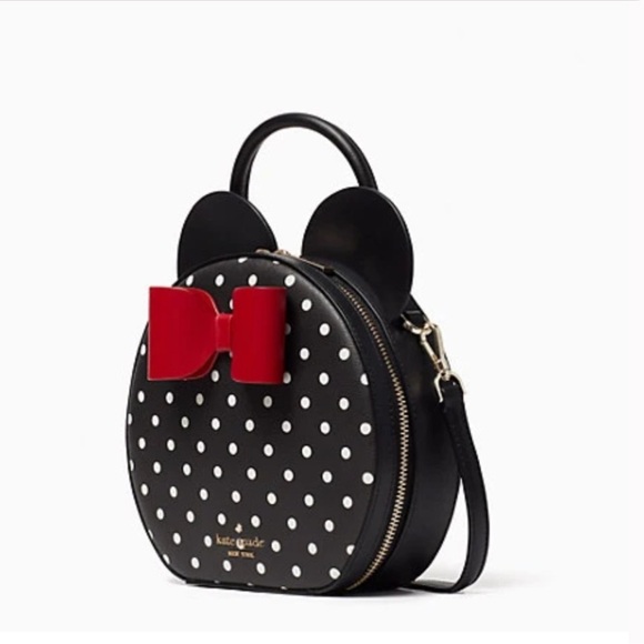 Disney Kate Spade Minnie Mouse Black and White Polka Dot crossbody Bag - Picture 2 of 13